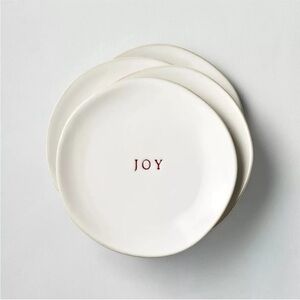 HEARTH & HAND NWT 4pc stoneware appetizer plates -joy -7”